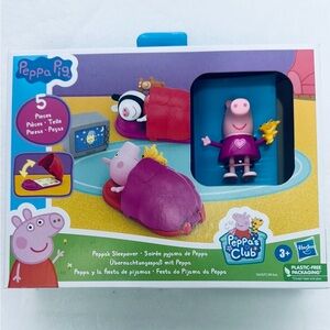 NWT Peppa Pig Peppa's Sleepover 5 Piece Figure Set ages 3+
